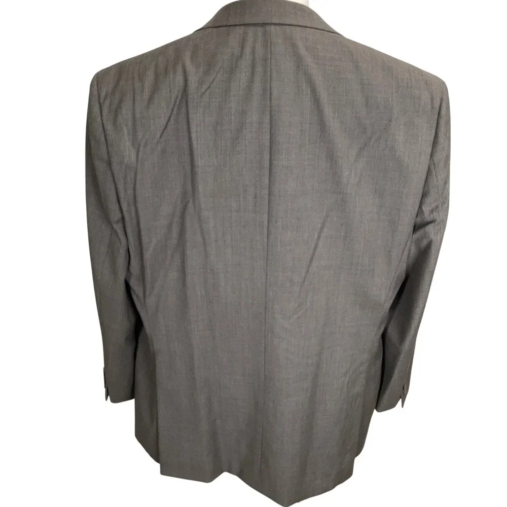 Calvin Klein Suit Men 46R Gray Wool 2-Button Timeless Executive Minimalist
